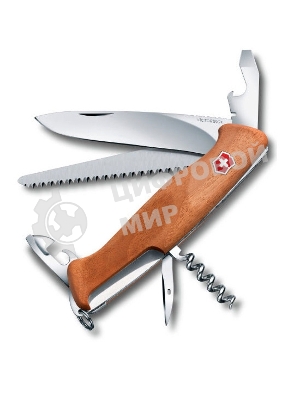 Нож перочинный Victorinox RangerWood 55 (0.9561.63) 130мм 10функций дерево карт.коробка