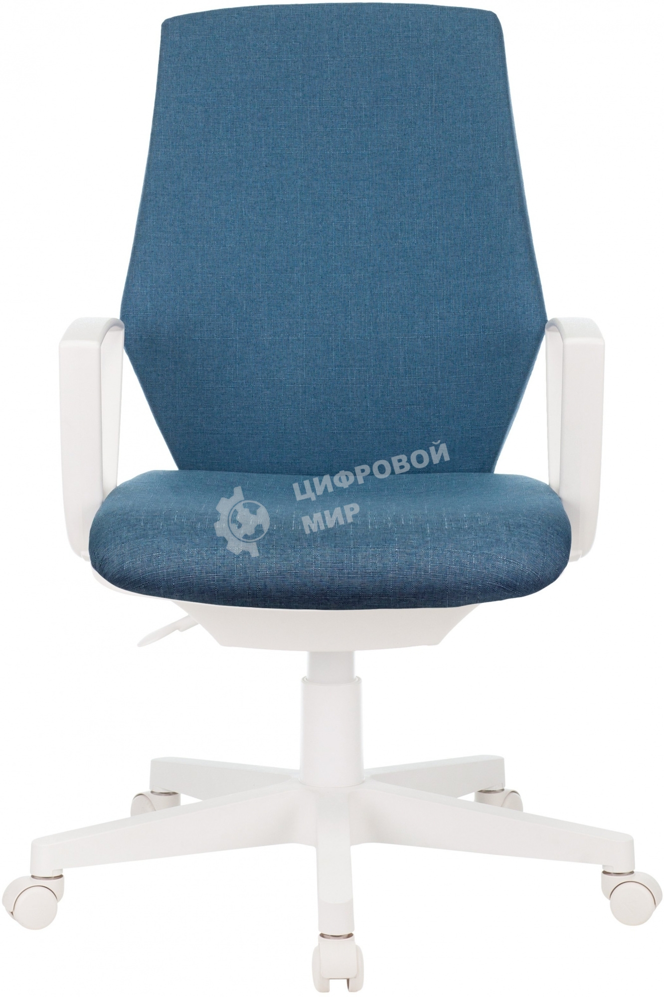 Кресло компьютерное Бюрократ CH-W545 синий 38-415, крестовина пластик, пластик белый