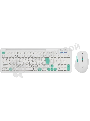 Комплект клавиатура+мышь Defender Cerrato C-978 беспроводной, USB, 1600 DPI, белый/голубой