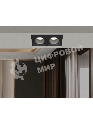 Встраиваемый точечный светильник Ambrella light TN102832/2 BK/BK черный/черный GU5.3/2 178*93*50