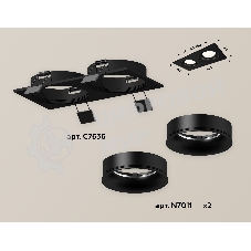 Комплект встраиваемого светильника Ambrella light XC7636002 SBK/PBK черный песок/черный полированный MR16 GU5.3 (C7636, N7011)