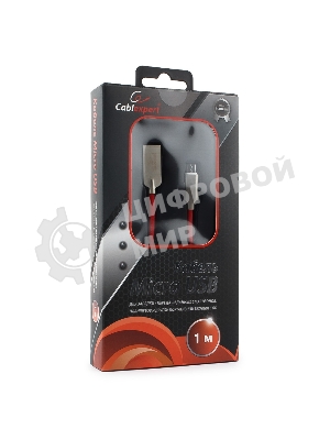 Кабель USB2.0 Cablexpert CC-P-mUSB02R-1M, AM/microB, серия Platinum, длина 1м, красный, блистер