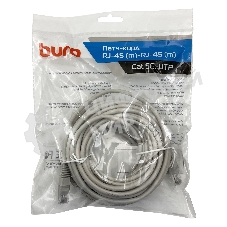 Патч-корд Buro UTP cat.5e 10м серый RJ-45 (m)-RJ-45 (m)