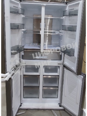 (Поврежденный товар) Холодильник Бирюса CD 496 TCG текстурированное серое стекло трехкамерный 334/162л морозилка снизу, NoFrost, Side by Side [Cм.описание!]
