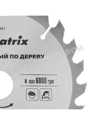 Пильный диск по дереву Matrix, ф200 х 32 мм, 24 зуба + кольцо 32/30