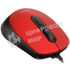 Мышь проводная беззвучная Smartbuy ONE 265-R красная, 40 SBM-265-R