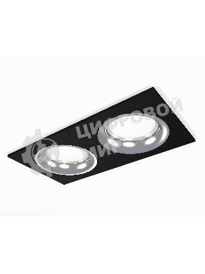 Комплект встраиваемого светильника Ambrella light XC7636003 SBK/PCL черный песок/серебро полированное MR16 GU5.3 (C7636, N7012)
