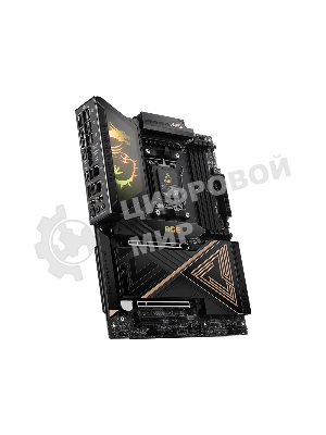Материнская плата MSI MEG X870E ACE MAX, AM5, AMD X870E, 4xDDR5 (до 256 ГБ), 4xSATA, 5xM.2 (2xPCIe 5.0, 3xPCIe 4.0), 2xPCIe 5.0 x16, 1xPCIe x4, 1xHDMI, 1x5Gb LAN, 1x10Gb LAN, Wi-Fi 7, Bluetooth 5.4, 2xUSB-C 40Gbps (USB4), 2xUSB-C 20Gbps, 2xUSB-A 10Gbps, 7xUSB-A 5Gbps, 3x3.5 мм + S/PDIF оптический, 7.1, чёрный, с подсветкой, ATX