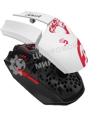 Мышь беспроводная A4Tech Bloody R36 Ultra черный/белый/красный, 12000dpi, USB, радиоканал, кнопки - 7