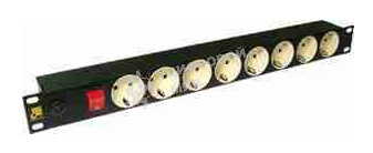 Блок распределения питания Lanmaster LAN-EP19-8P/S гор.размещ. 8xSchuko базовые 10A без вилки