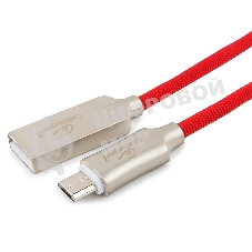 Кабель USB2.0 Cablexpert CC-P-mUSB02R-1.8M, AM/microB, серия Platinum, длина 1.8м, красный, блистер