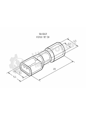 Клемма плоская Rexant полностью изолированная гнездо 5 мм 1.5-2.5 мм² (РППи-м 2.5-(4.8))