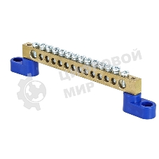 Шина нулевая N 6х9 14 отвер. латунь 2 син. угловых изолятора PROxima EKF sn0-63-14-2