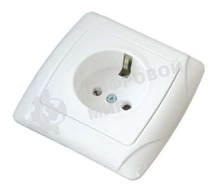 Розетка 1-м СП Маргарита 16А с заземл. бел. UNIVersal М0028