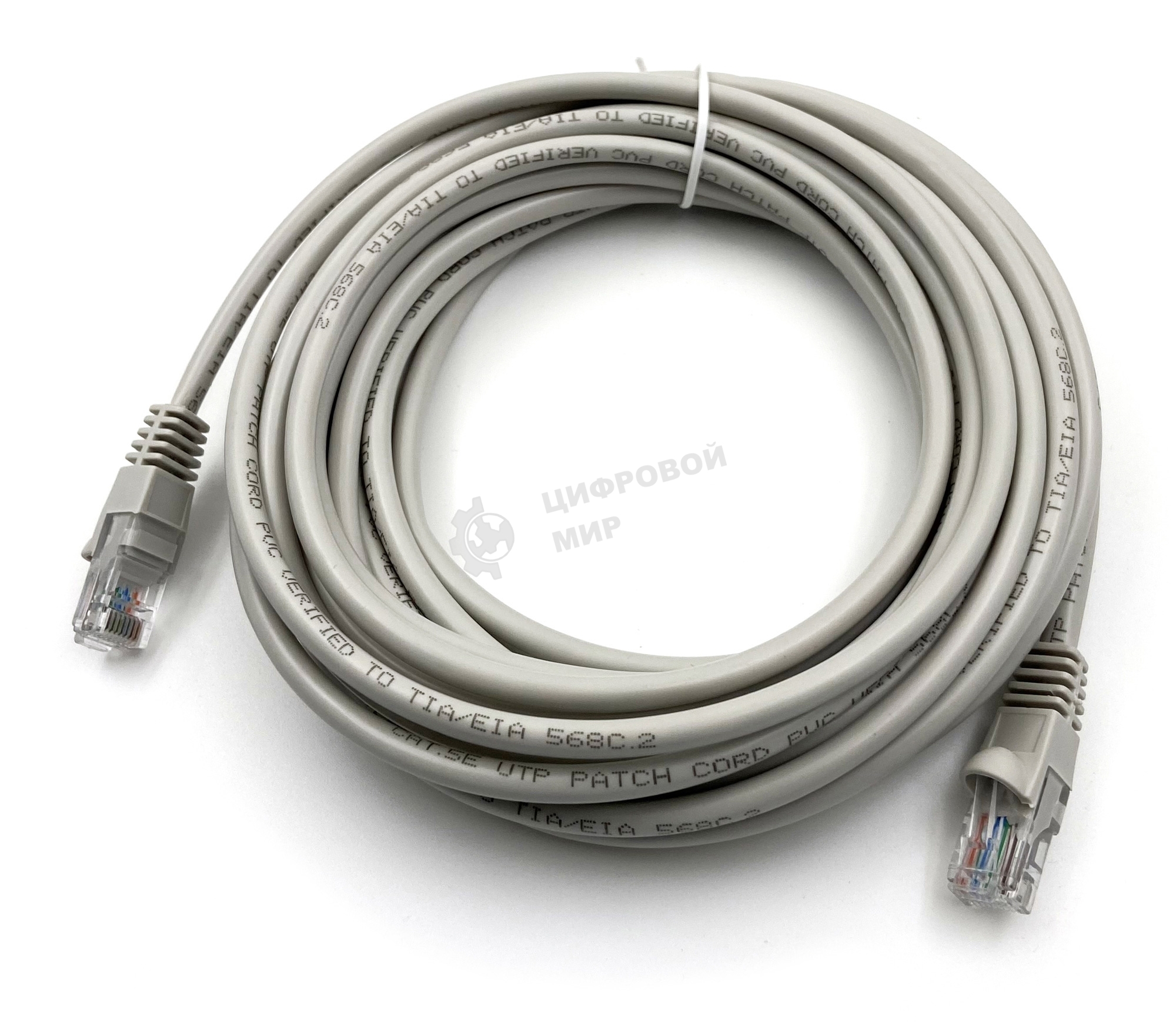 Патч-корд Buro UTP cat.5e 7м серый RJ-45 (m)-RJ-45 (m)