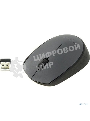 Мышь беспроводная Logitech M170 черный/темно-серый, 1000 dpi, радиоканал, USB, кнопки - 3