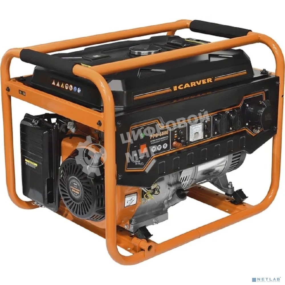 Электрогенератор бензиновый Carver PPG-6500, 5.5 кВт, 74 дБ, 79 кг