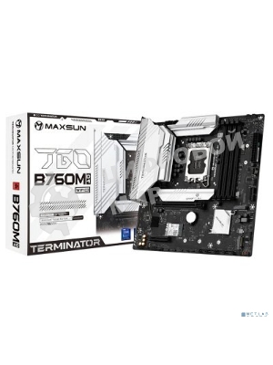 Материнская плата Maxsun MS-Terminator B760M D4 WIFI6E V2 (Socket 1700, mATX, 4*DDR4(128b), DP/HDMI, 4*SATA3, 3*M.2, 1xPCI-E x16 /1xPCI-E x4, 6*USB 2.0, 2*USB 3.2 GEN2, LAN 1*2.5G,  Bluetooth,  Wi-Fi 802.11ax, RTL)