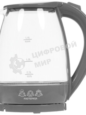Чайник электрический Мастерица ЕК-1801G, ваниль, 1.8 л, стекло, 1850 Вт
