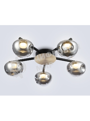 Светильник Ambrella light LH12009/5 BK/GD/SM черный/золото/дымчатый 30W 3000K D790*180