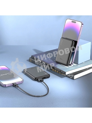 Мобильный аккумулятор Hoco J115 5000mAh 18.5W 2A 2xUSB-A черный