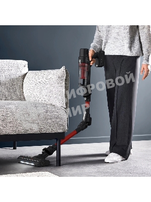 Пылесос вертикальный Tefal TY6A83WO черный/красный, питание от аккумулятора, 140 Вт, уборка сухая, пылесборник 0.44 л