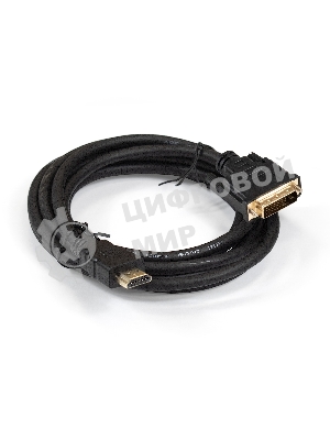 Кабель HDMI-DVI-D ExeGate EX-CC-HDMIM-DVI2M-1.8 (19M/(24+1)M, dual link, 1,8м, позолоченные контакты)