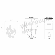 Выключатель клавишный Rexant 250V 6А (3с) ON-ON черный Mini