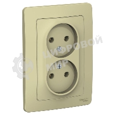 Розетка 2-м СП Blanca 16А 250В без шторок без заземл. беж. SchE BLNRS000027