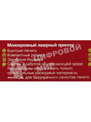 Принтер лазерный Pantum P2500, А4, ч/б, печ. до 22 стр/мин, 1200x1200 dpi, USB