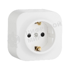 Розетка 1-м ОП Quteo 16А с заземл. белый Legrand 782211