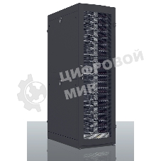 Шкаф серверный ПРОФ напольный 42U (600x1200) дверь перфорированная 2 шт., черный, в сборе, ШТК-СП-42.6.12-44АА-9005