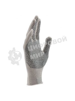 Перчатки из синтетической нити, ПВХ точка, 13 класс, белые, L Россия