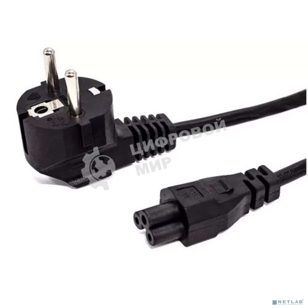 Кабель питания Filum FL-PC10-EU-C5-1M CEE 7/7- С5, 3х0.75мм , 220В, 10A, черный, 1 м.