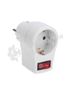 Адаптер сетевой Rexant 16А с выключателем, заземлением и защитными шторками, белый