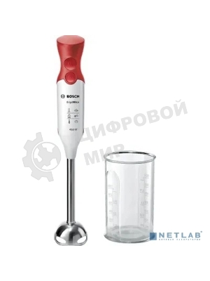 Блендер погружной Bosch MSM64110 450 Вт, белый/красный