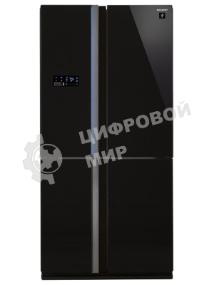 Холодильник Sharp SJ-FS97VBK черное стекло трехкамерный 393/207 л морозилка снизу