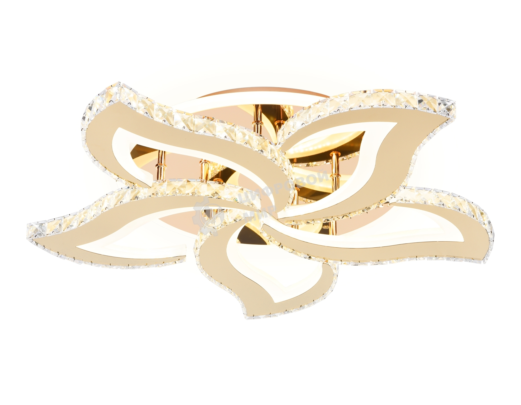 Потолочный светодиодный светильник Ambrella light FA1724/5 GD золото 3000K/4200K/6400K 113W 630*600*100 (ПДУ РАДИО 2.4G)