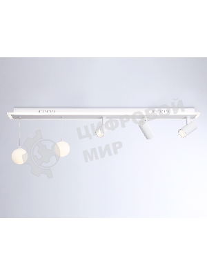 Потолочный светодиодный светильник Ambrella light FL66201/1+5 WH белый 67W 3000K-6400K+G9/2 1000*100*400 (ПДУ ИК)