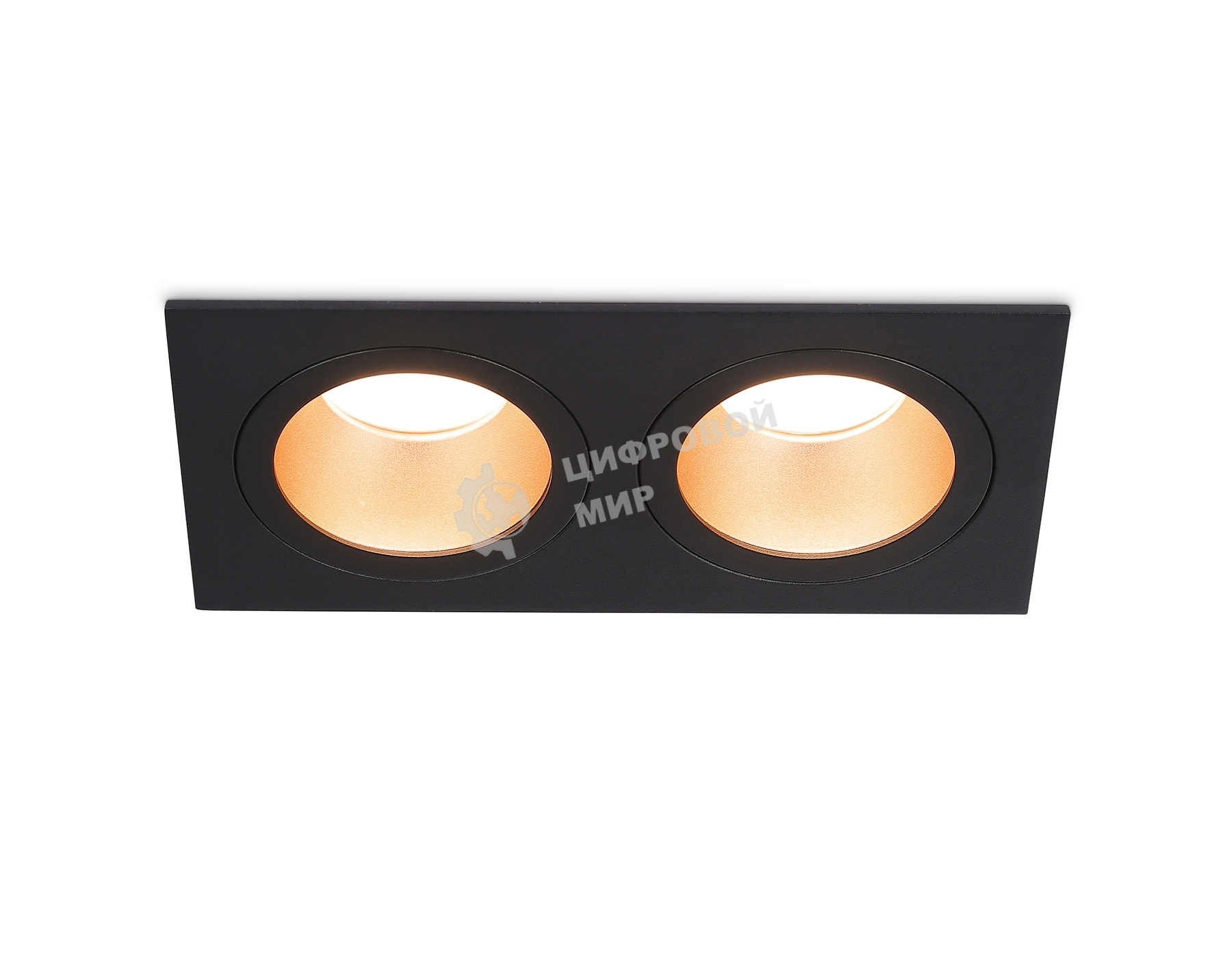 Встраиваемый точечный светильник Ambrella light TN102833/2 BK/GD черный/золото GU5.3/2 178*93*50