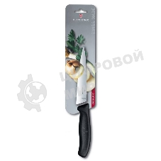 Нож кухонный Victorinox Swiss Classic (6.8003.15B) стальной разделочный лезв.150мм прямая заточка черный блистер