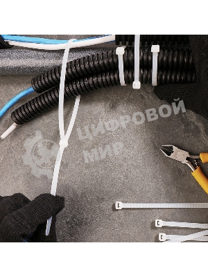 Хомут-стяжка кабельная нейлоновая Rexant 500 x 4,8 мм, белая, упаковка 100 шт.