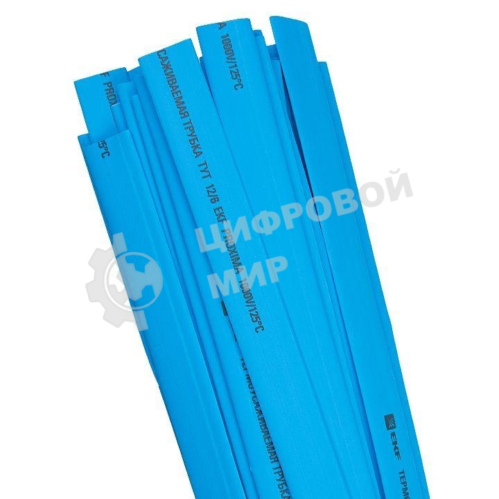 Термоусаживаемая трубка ТУТ 8/4 синяя EKF PROxima tut-8-g-1m EKF