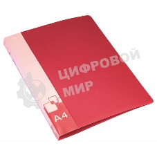 Папка с металлическим зажимом Бюрократ -PZ07CRED A4, пластик, 0.7мм, внутренний и торцевой карман, красный