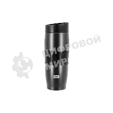 Термокружка LARA LR04-24 Black 380 мл, двойные стенки, вакуум, сталь/силикон, черный
