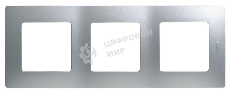 Рамка ETIKA 3 поста, алюминий