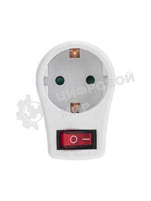 Адаптер сетевой Rexant 16А с выключателем, заземлением и защитными шторками, белый