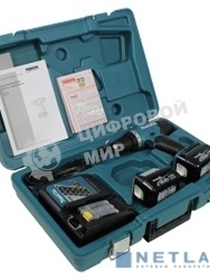 Дрель-шуруповерт Makita DF332DWAE, 12 В, 2 Ач, 35 Нм, бесщеточный