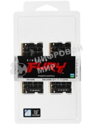 Оперативная память Kingston Fury Impact, DDR4, 16GB (1x16GB), 3200MHz, CL20, SO-DIMM