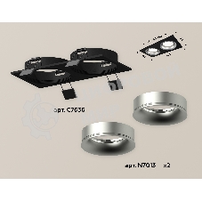 Комплект встраиваемого светильника Ambrella light XC7636004 SBK/MCH черный песок/хром матовый MR16 GU5.3 (C7636, N7013)